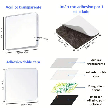Kit para Hacer 5 Imanes Personalizados Acetato y Especializados Hobbees