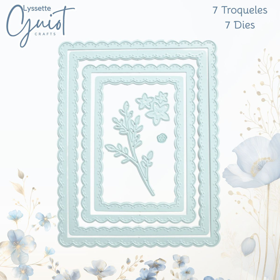 Set de Troqueles Marcos con Ondas y Flores Dados de Corte / Suajes / Troqueles Lyssette Guiot Crafts
