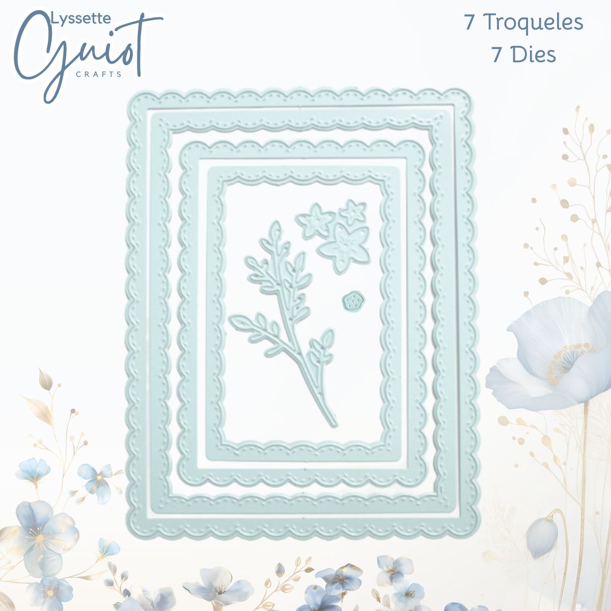 Set de Troqueles Marcos con Ondas y Flores Dados de Corte / Suajes / Troqueles Lyssette Guiot Crafts