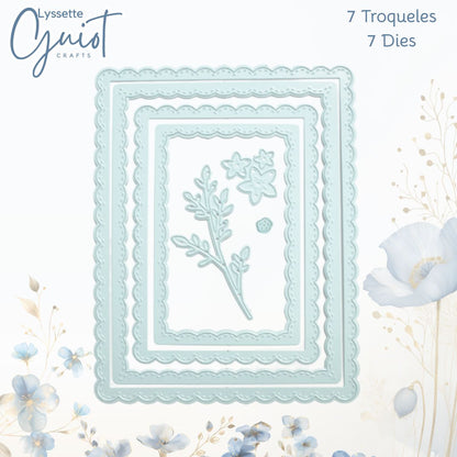 Set de Troqueles Marcos con Ondas y Flores Dados de Corte / Suajes / Troqueles Lyssette Guiot Crafts