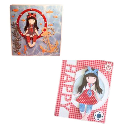 Gorjuss Postal Little Fishes Dies / Suajes de Corte Gorjuss Pescadora Dados de Corte / Suajes / Troqueles DoCrafts