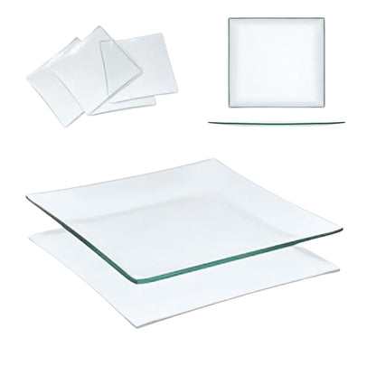 6 Platos de Vidrio Cuadrados Estilo Europeo para Decoupage 20 cm Decoupage Decorakel