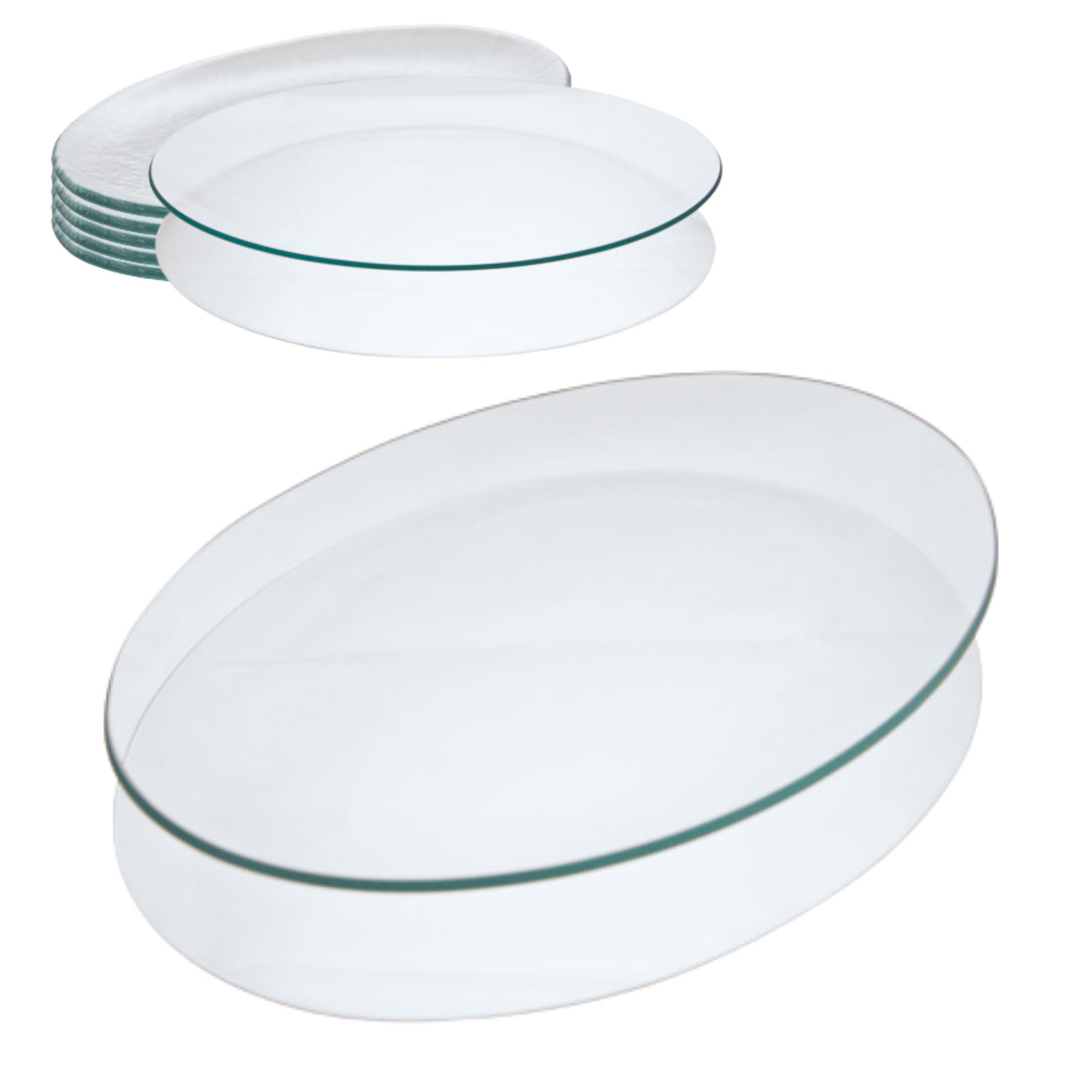 6 Platos de Vidrio Ovalados Estilo Europeo para Decoupage 28cm Decoupage Decorakel