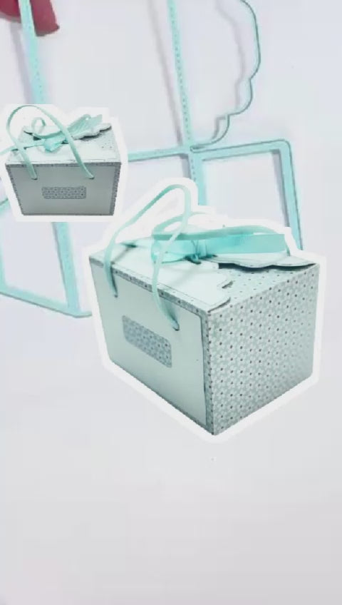 Troquel de Cajita con Asas y Tapa Decorativa Dados de Corte / Suajes / Troqueles Lyssette Guiot Crafts