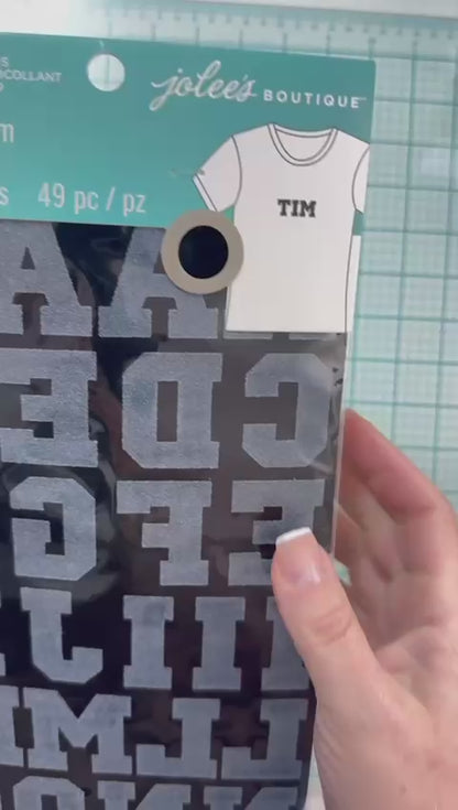 Easy Image Flocked Alphabet Black / Alfabeto Termoadhesivo para Tela Negro Viniles Jolee&