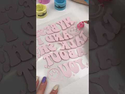 Coral Pink Puff Heat Transfer Vinyl / Vinil Termoadhesivo 3D Rosa Coral