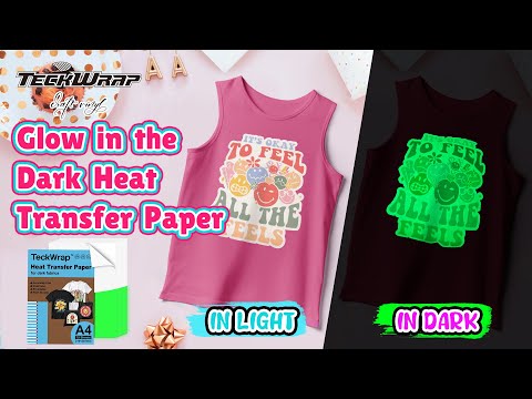 Inkjet HTV for Dark &amp; Light Fabric Glow in The Dark / Vinil Imprimible Termoadhesivo Brilla En La Oscuridad Viniles Teckwrap