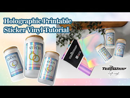 Holo Inkjet Printable Sticker Vinyl / 15 Hojas de Vinil Imprimible Holográfico Viniles Teckwrap