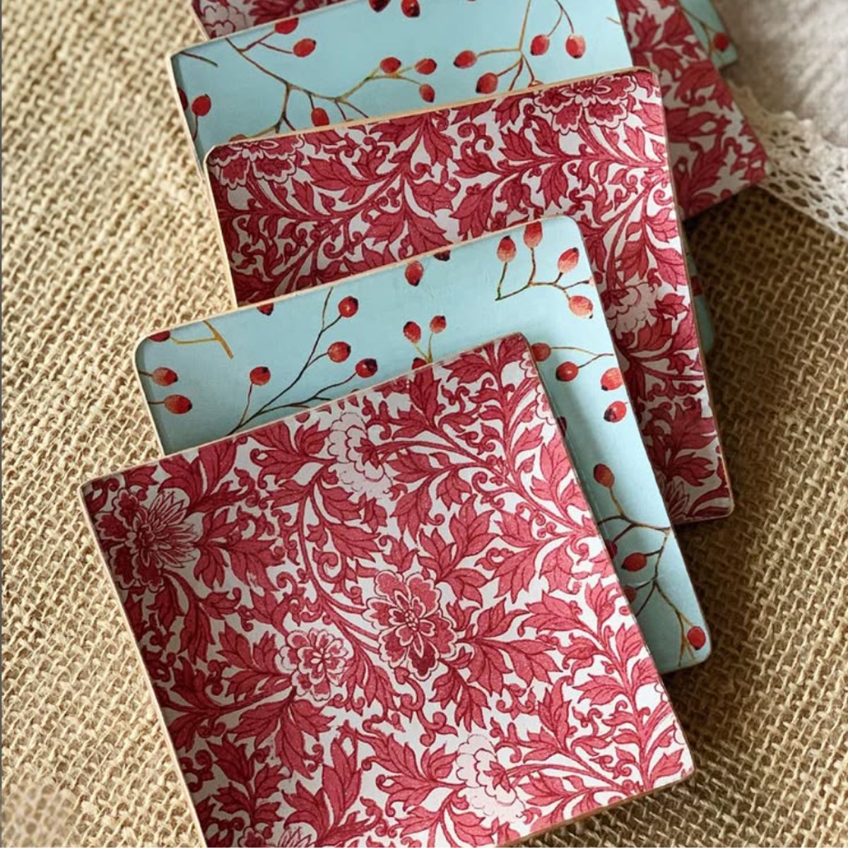 6 Platos de Vidrio Cuadrados Estilo Europeo para Decoupage 20 cm Decoupage Decorakel