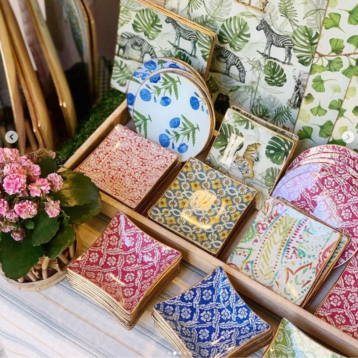 6 Platos de Vidrio Cuadrados Estilo Europeo para Decoupage 20 cm Decoupage Decorakel