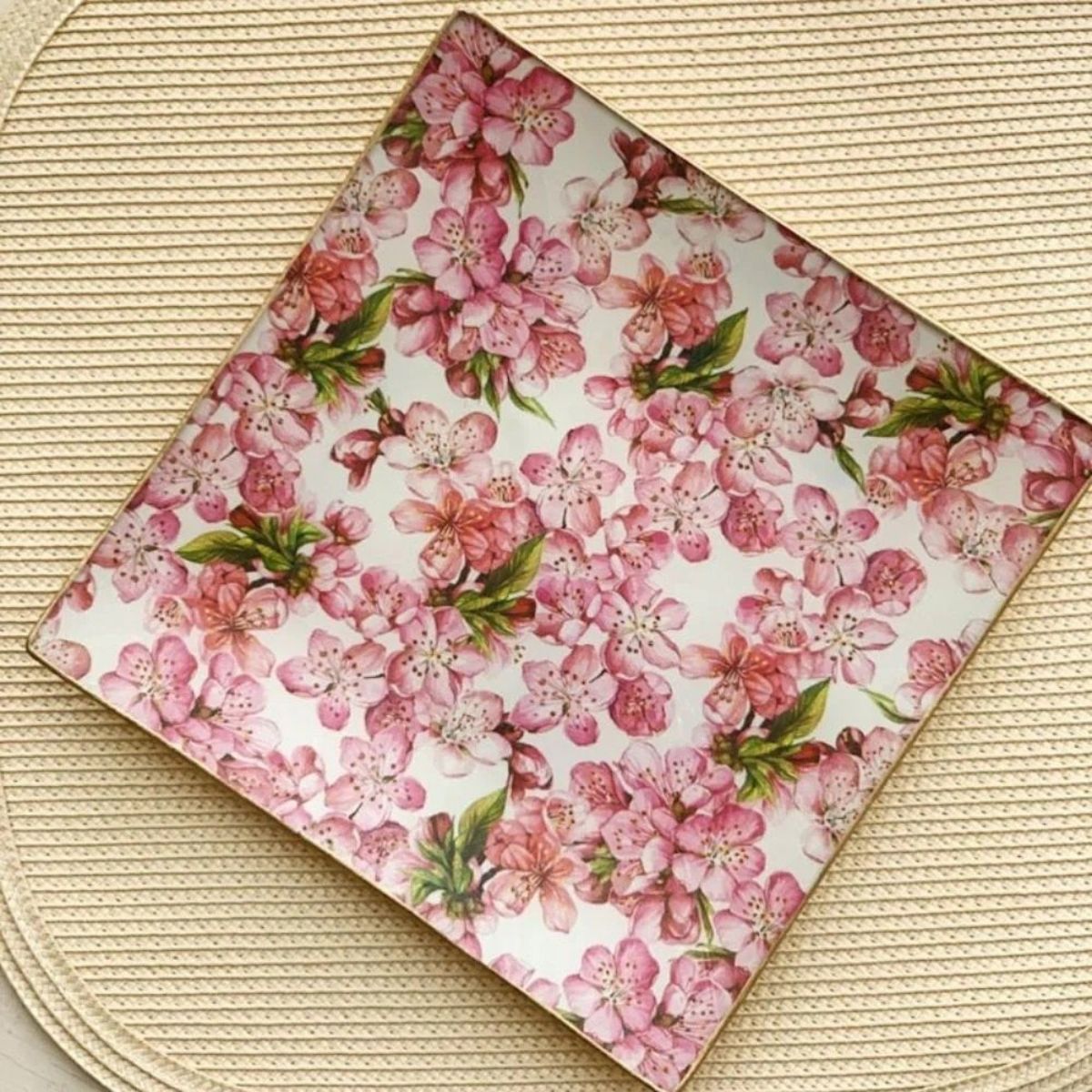 6 Platos de Vidrio Cuadrados Estilo Europeo para Decoupage 20 cm Decoupage Decorakel