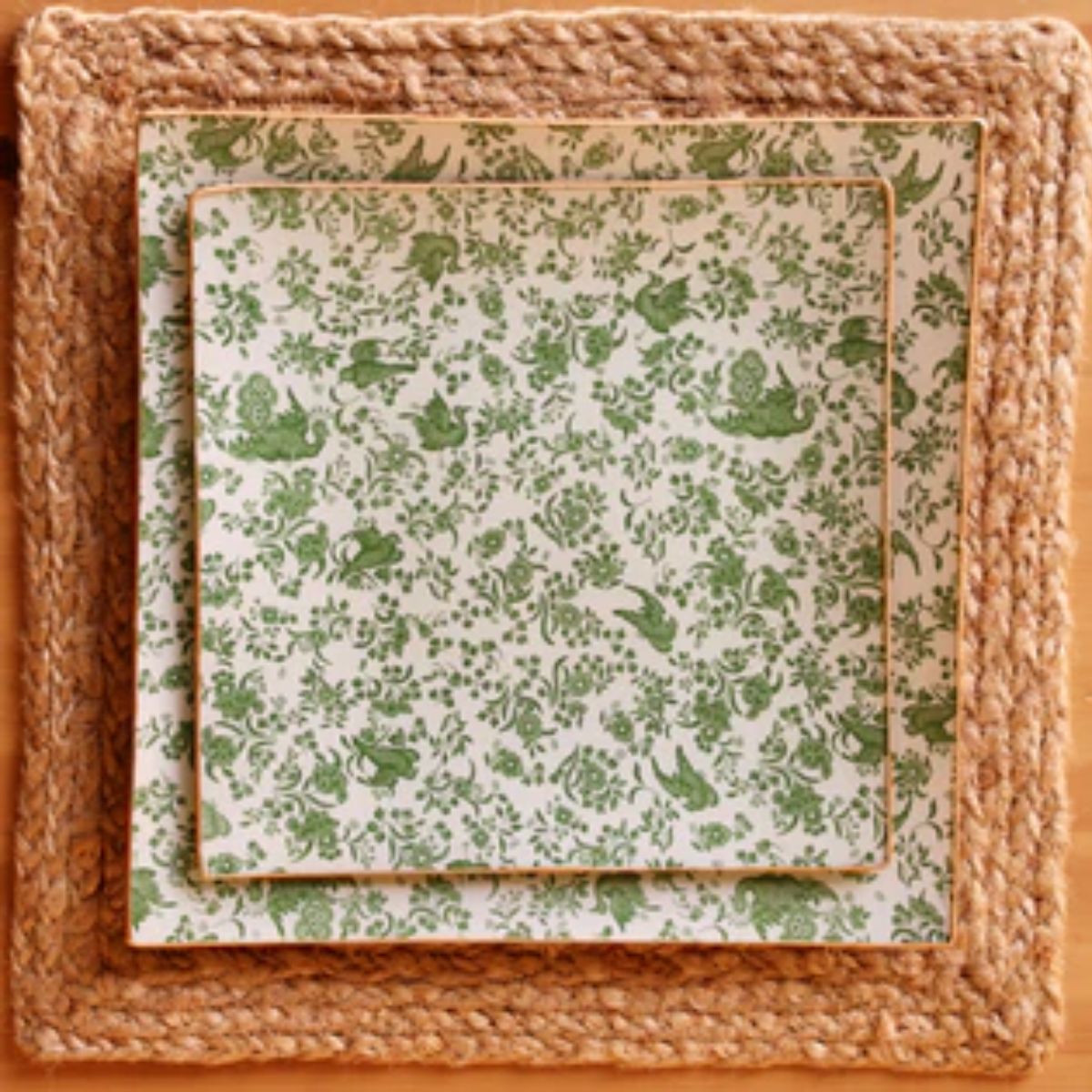 6 Platos de Vidrio Cuadrados Estilo Europeo para Decoupage 20 cm Decoupage Decorakel