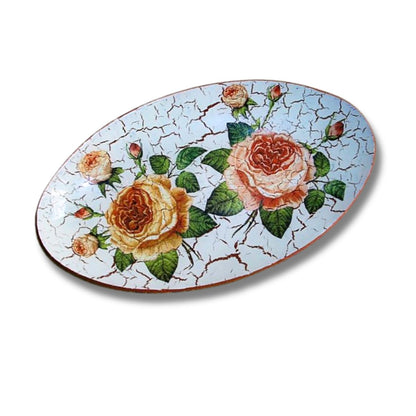 6 Platos de Vidrio Ovalados Estilo Europeo para Decoupage 28cm Decoupage Decorakel