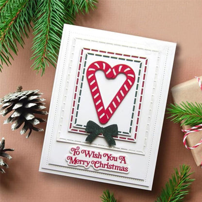 Suajes o Troqueles de Bastones Navideños con Moño y Hojas Dados de Corte / Suajes / Troqueles Hobbees