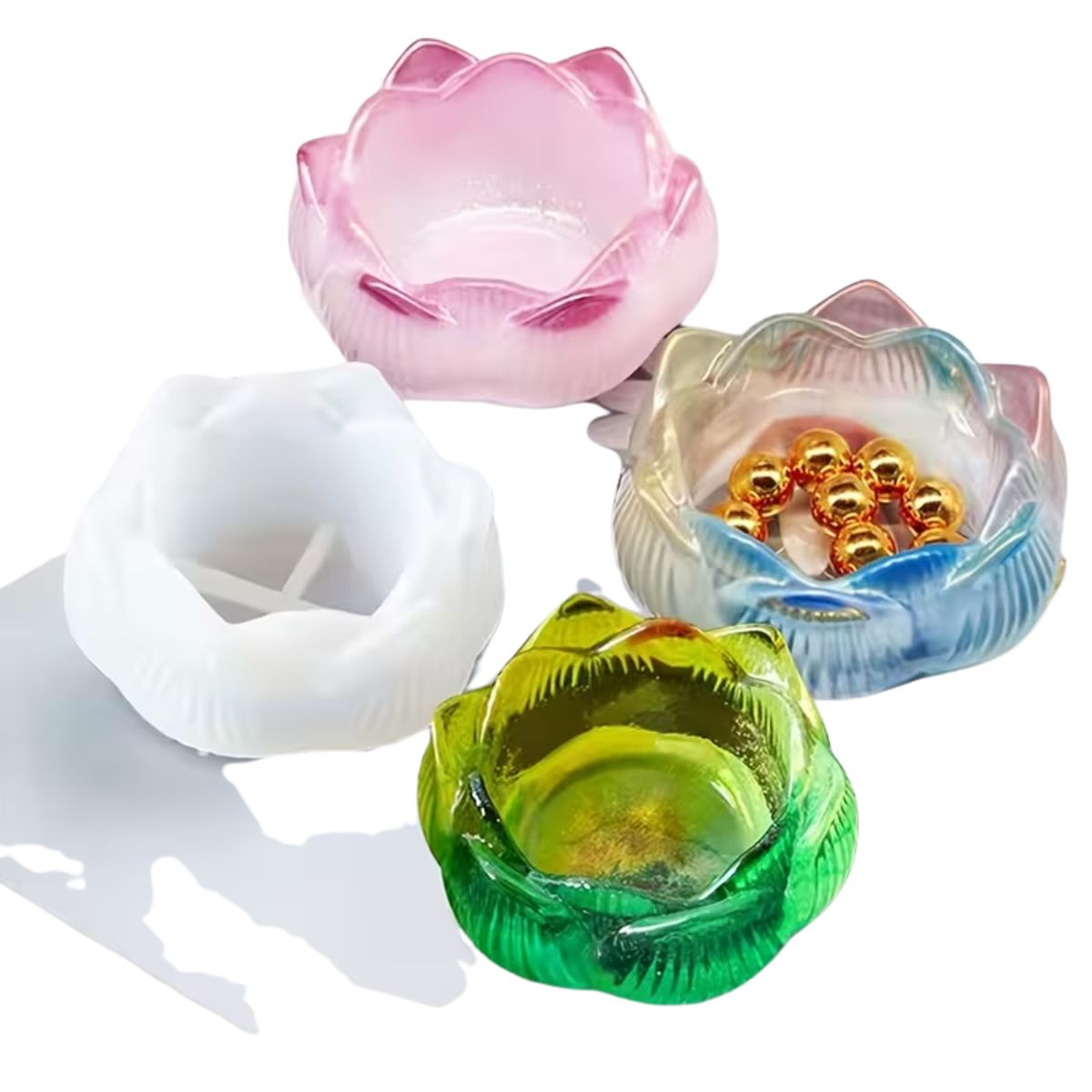 Molde de Silicón Flor de Loto Resina Epóxica y Accesorios Hobbees