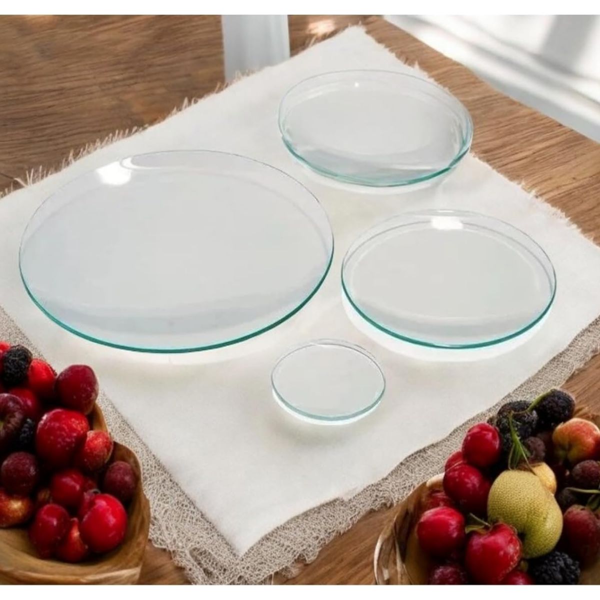 6 Platos de Vidrio Redondos Estilo Europeo para Decoupage 30cm Decoupage Decorakel