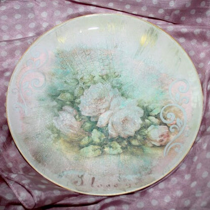 6 Platos de Vidrio Redondos Estilo Europeo para Decoupage 30cm Decoupage Decorakel