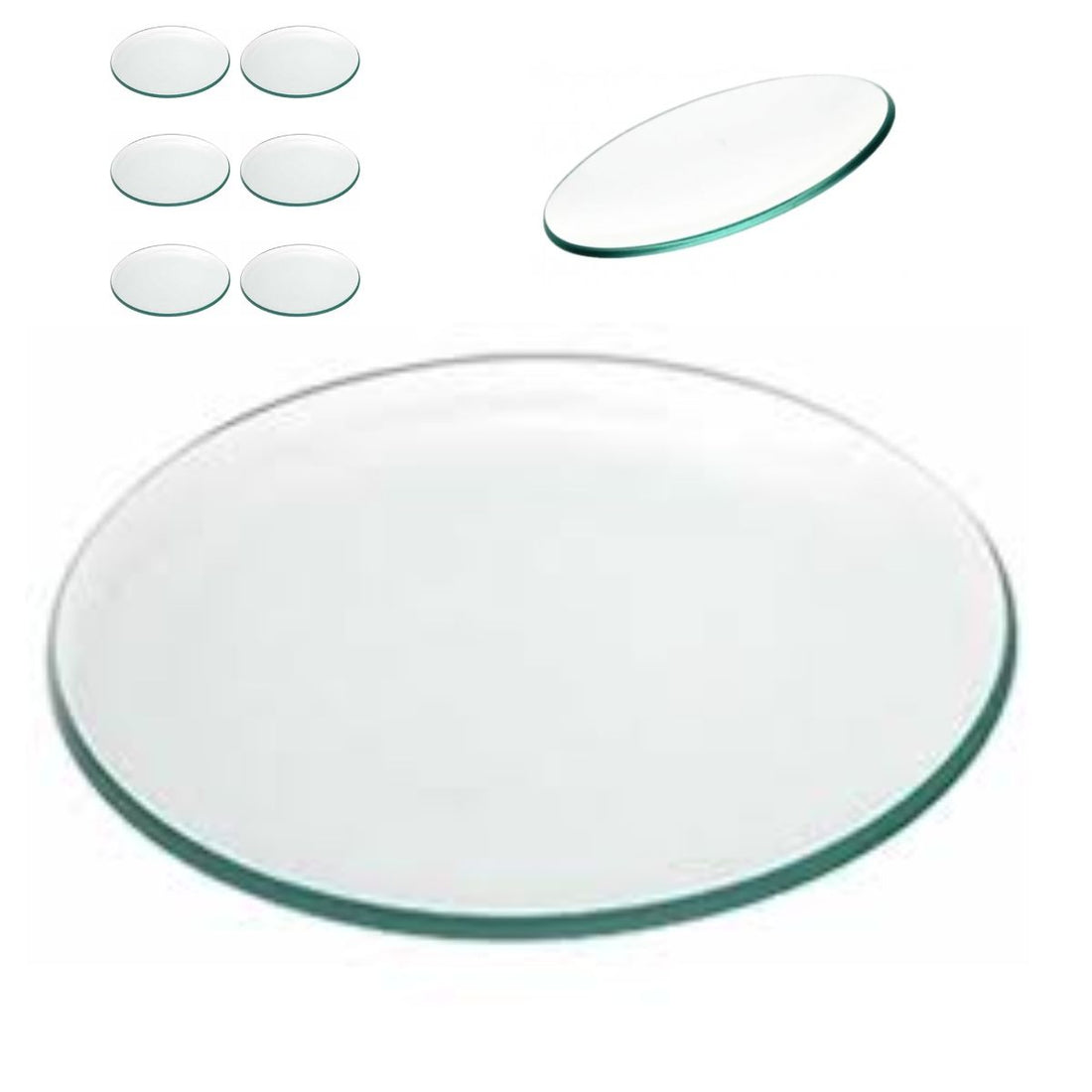 6 Platos de Vidrio Redondos Estilo Europeo para Decoupage 25cm Decoupage Decorakel