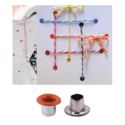 330 Ojillos Metálicos de Colores y Arandelas con Estuche Eyelets, Ojilos Hobbees