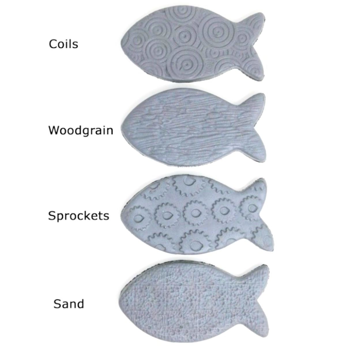 Activ-Tools Texture Sheets / 4 Hojas Texturizadoras para Arcilla Herramientas para Modelado ACTIVA