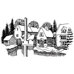 Cling Stamp Lower Slaughter / Sellos de Casita en el Bosque Descontinuado Art-Kure