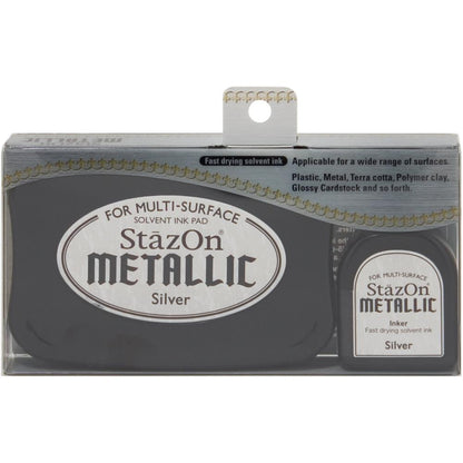 StazOn Metallic Solvent Ink Kit Silver / Tinta Plateada a Base de Solventes Tintas TSUKINEKO