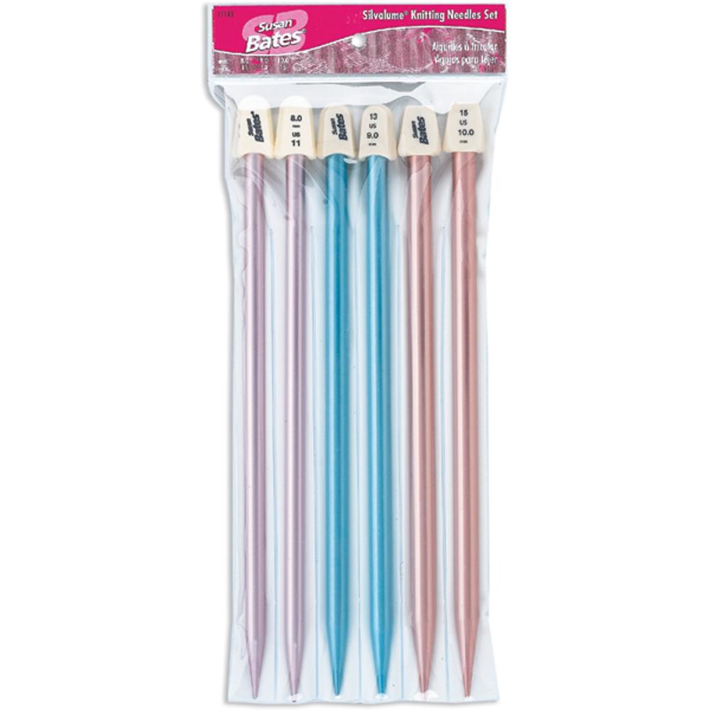 Silvalume Single Point Knitting Needles / Agujas de Aluminio para Tejer 1 punta Tejido Susan Bates