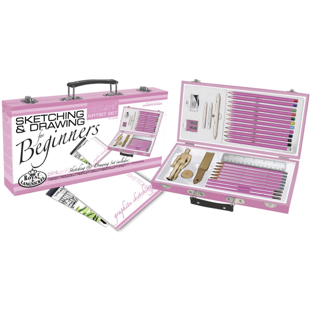 Sketching and Drawing Pink Art Set / Estuche de Dibujo Dibujo Royal Langnickel