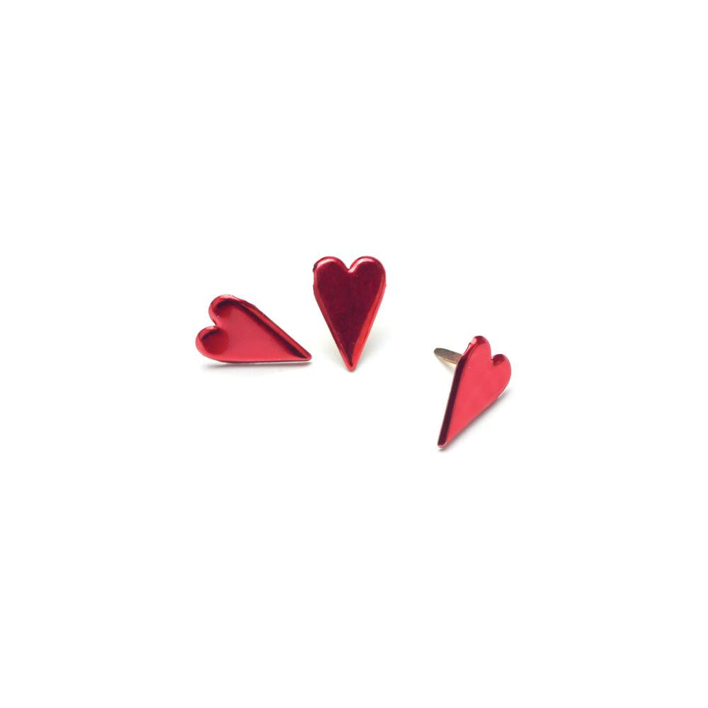 Metalic Red Country Heart Fasteners / Brads Metálicos Corazones Rojos Adornos / Embellishments Creative Impressions