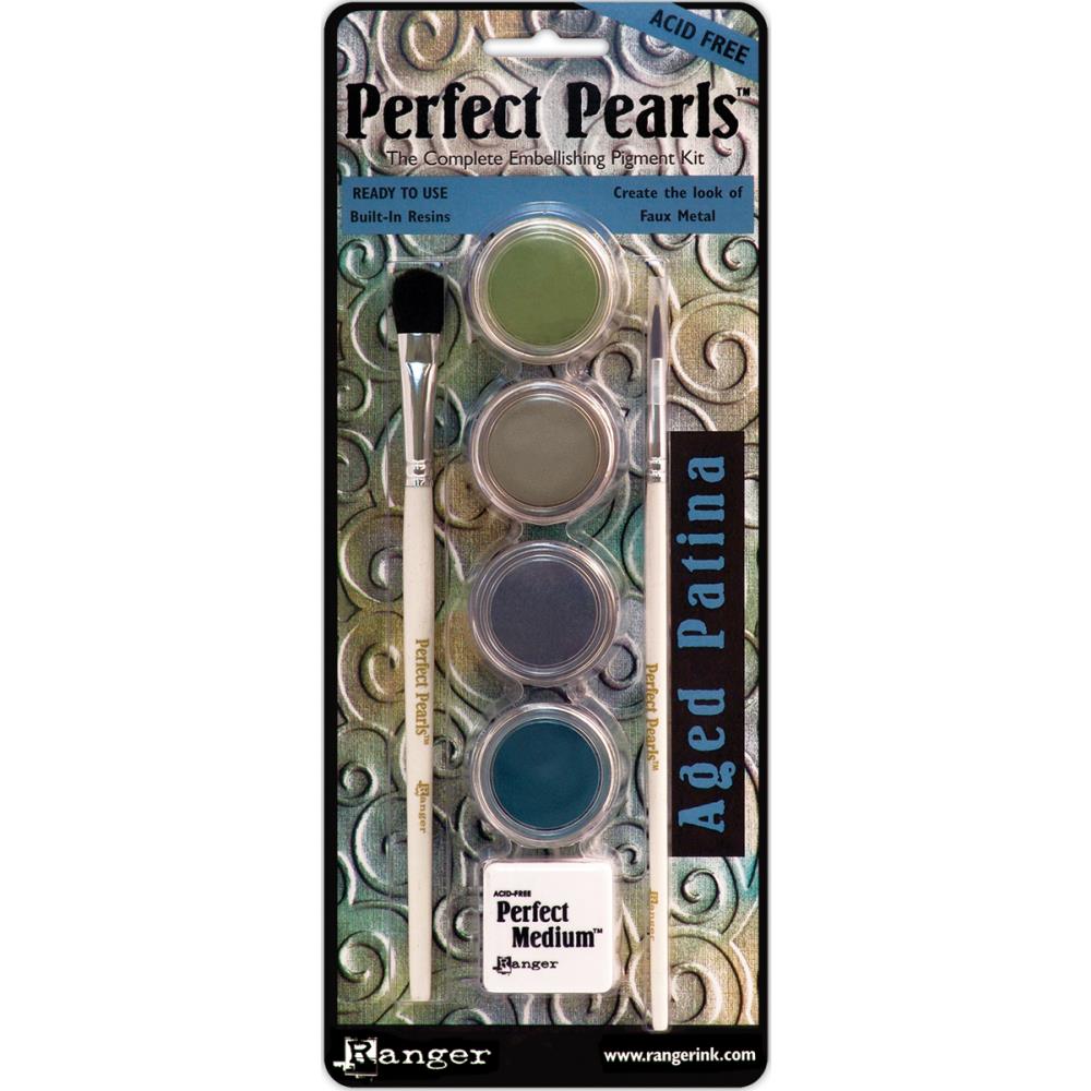 Perfect Pearls Embellishing Pigment Kit Aged Patina / Juegos de Pigmentos Metálicos Pigmentos Ranger