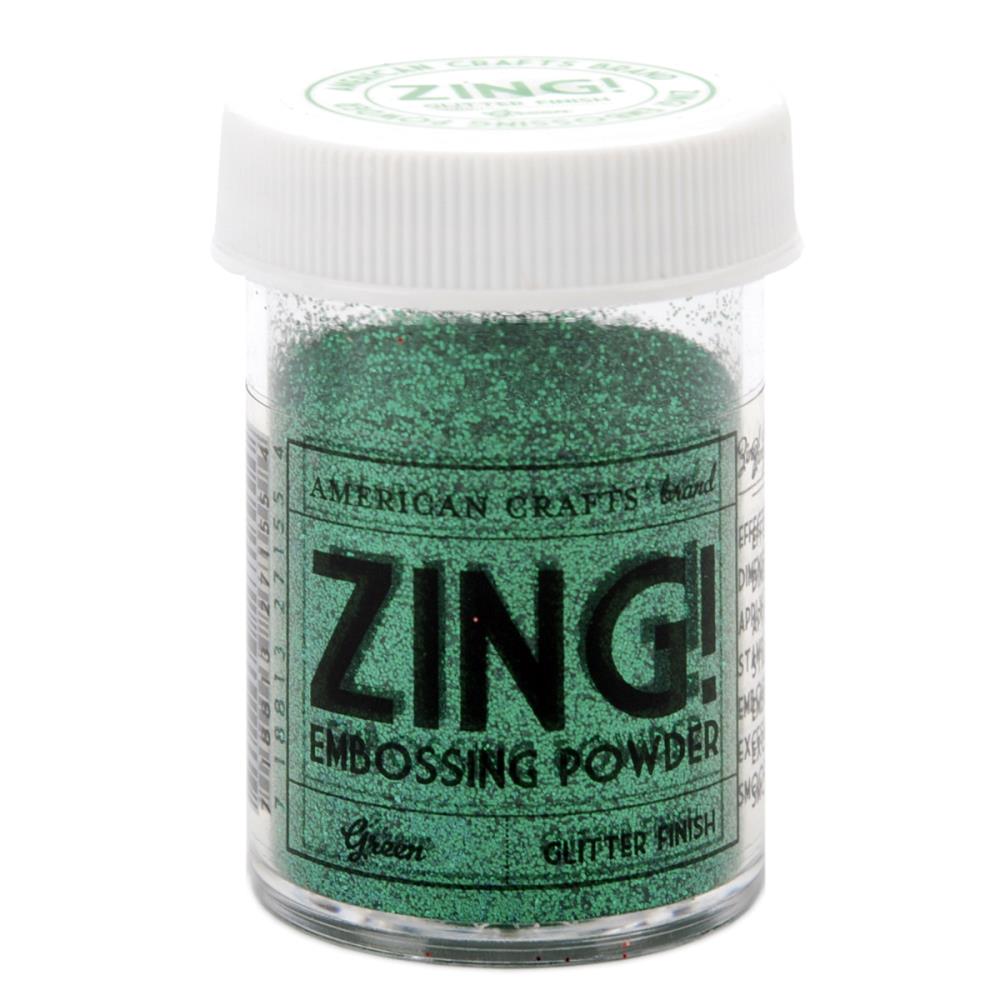 Zing Green Glitter Embossing Powder / Polvo de Realce Verde con Brillitos Descontinuado American Crafts