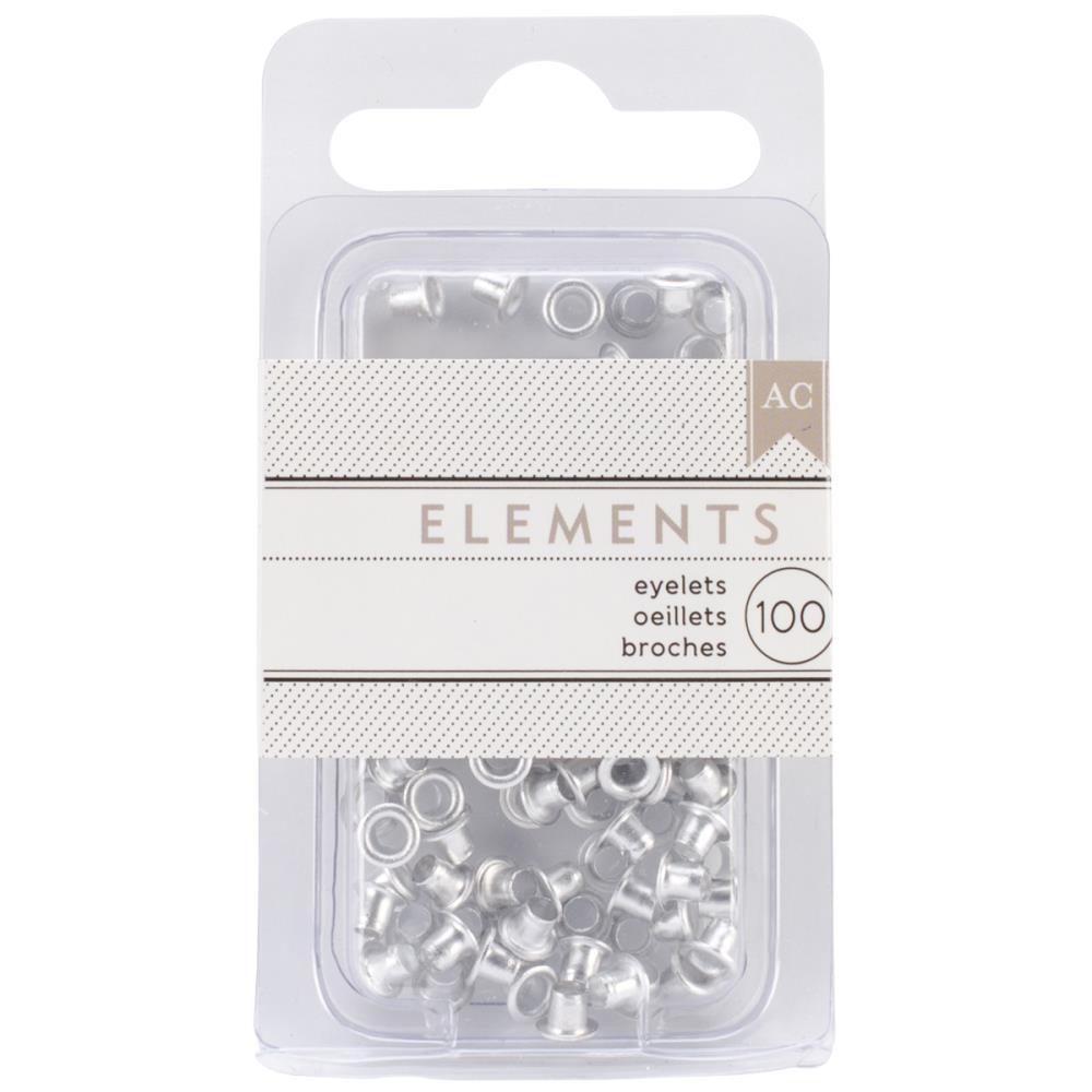 100 Eyelets Silver / 100 Ojillos Plateados Descontinuado American Crafts