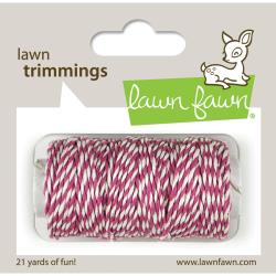 Lawn Trimmings Twine Cord Orchid / Cordel Rojo con Blanco Descontinuado Lawn Fawn