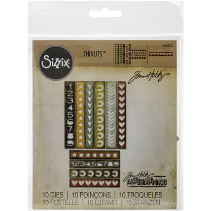 Tim Holtz Thinlits Dies 10 pc Shape Strips / Suajes de Orillas Descontinuado Sizzix