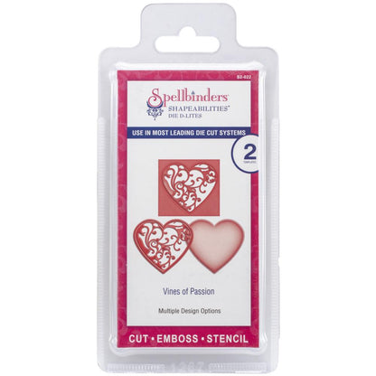 Shapeabilities Die D-Lites Vines Of Passion / Suaje de Corazón Descontinuado Spellbinders