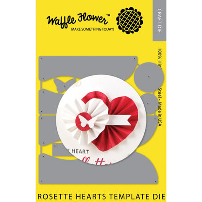 Flower Die Rosette Hearts Template / Suaje de Roseta de Corazón Descontinuado Waffle Flower