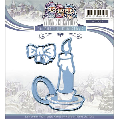 Colourful Christmas Die Candle / Suaje de Vela y Moño DESCONTINUADO Ivonne Creations