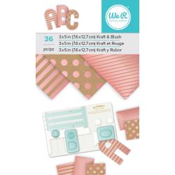 Paper Pad 3&quot;X5&quot; Kraft W Blush Foil / Block de Papel Metalizado Papel We R Memory Keepers