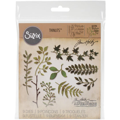 Tim Holtz Thinlits Dies Garden Greens / Suajes de Follaje Dados de Corte / Suajes / Troqueles Sizzix