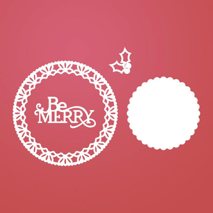 Be Merry Lace Doily Die / Suaje de Blonda Navideña Dados de Corte / Suajes / Troqueles Ultimate Crafts