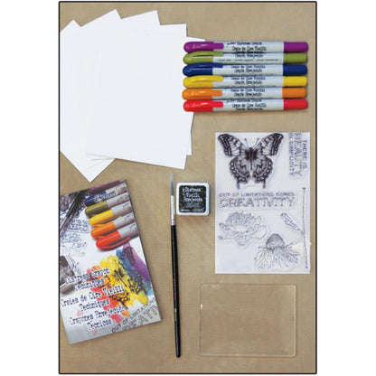 Tim Holtz Distress Watercolor Kit / kit de Crayones Acuarelables Colores y Plumones Ranger