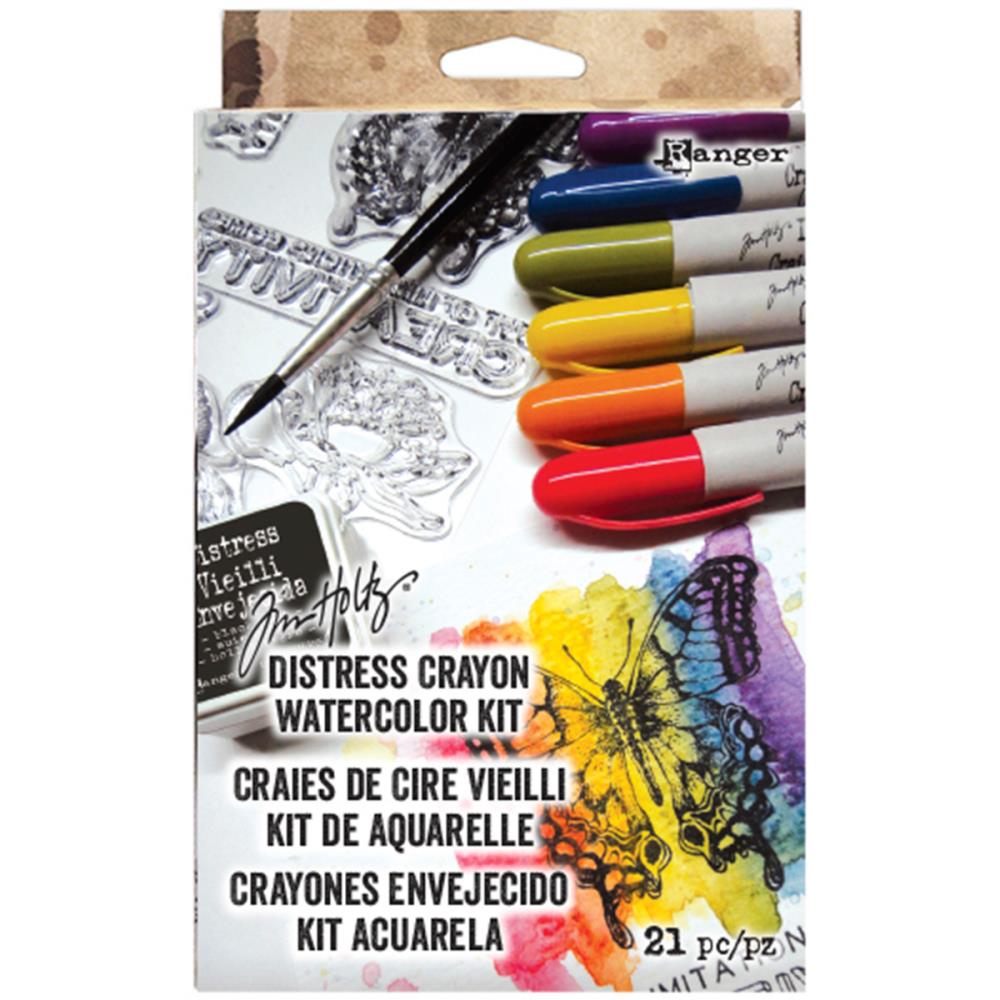 Tim Holtz Distress Watercolor Kit / kit de Crayones Acuarelables Colores y Plumones Ranger