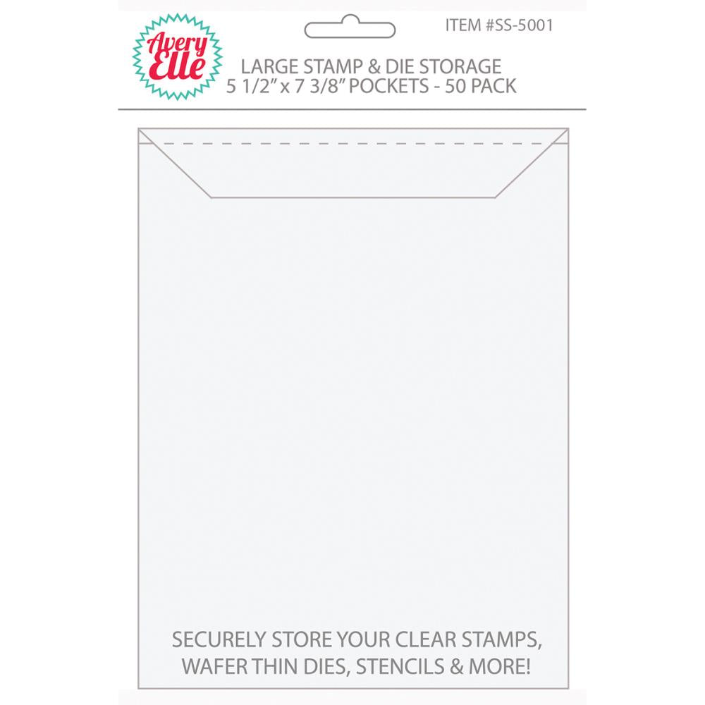 Stamp and Die Storage Pockets 50 Pk / Bolsas Para Organizar Sellos y Suajes Almacenamiento y Organización Avery Elle