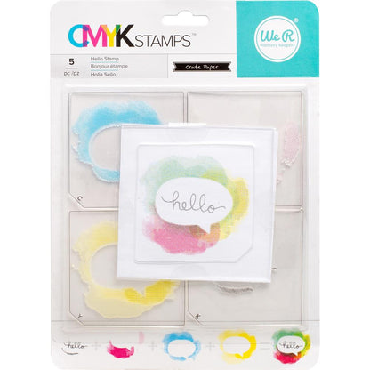 CMYK Hello Stamps / Sellos de Polímero para usarse en Capas Descontinuado We R Memory Keepers