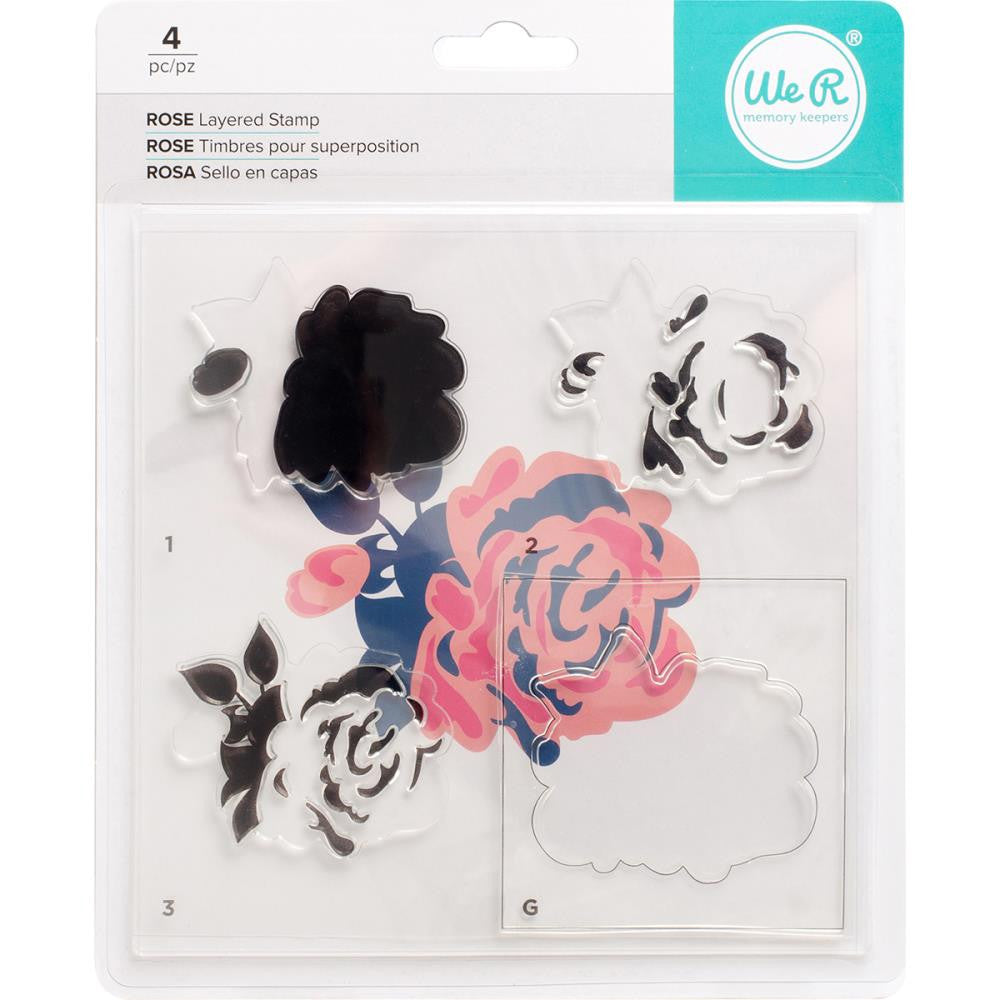 CMYK Rose Stamps / Sellos de Polímero para usarse en Capas Descontinuado We R Memory Keepers