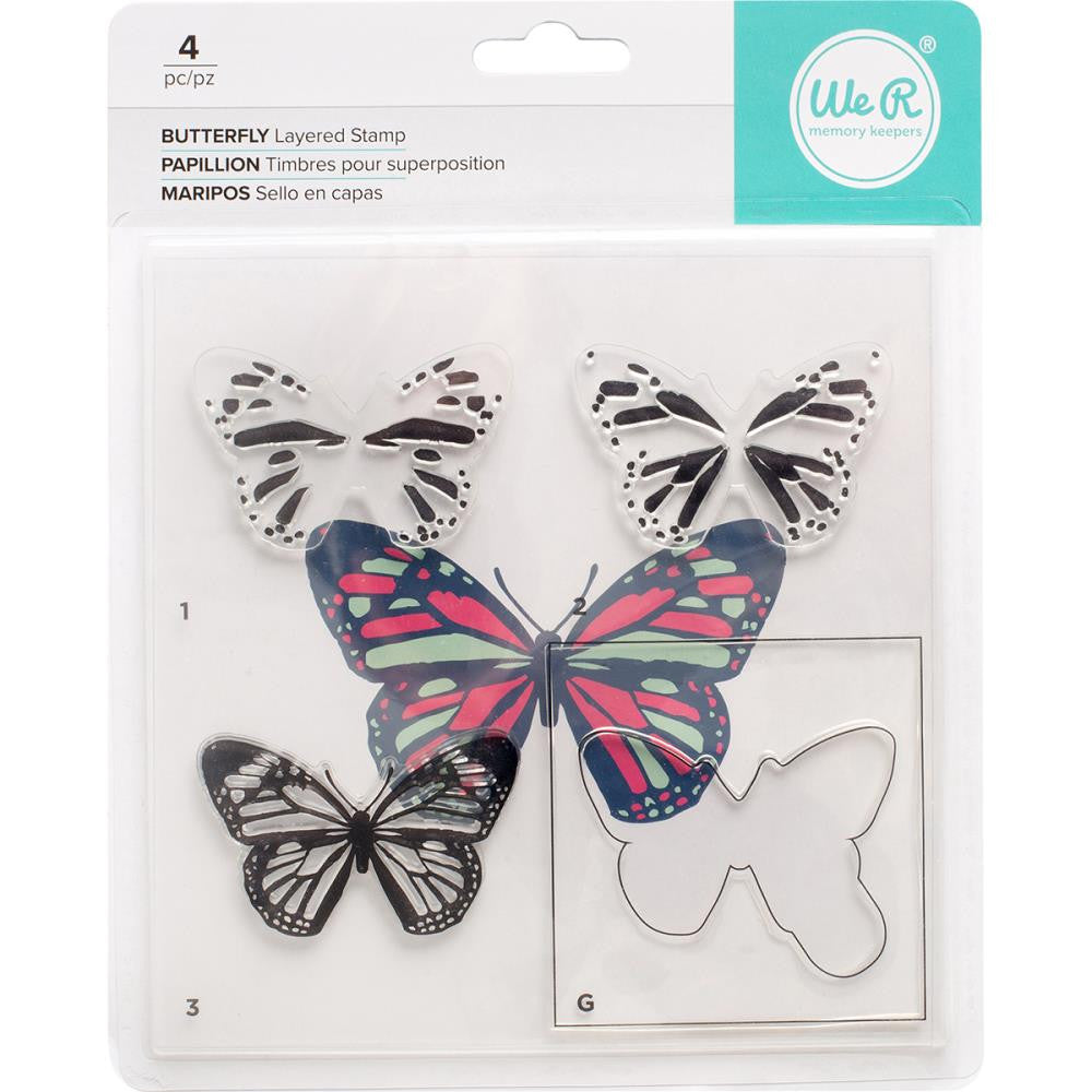 CMYK Butterfly Stamps / Sellos de Polímero para usarse en Capas Descontinuado We R Memory Keepers