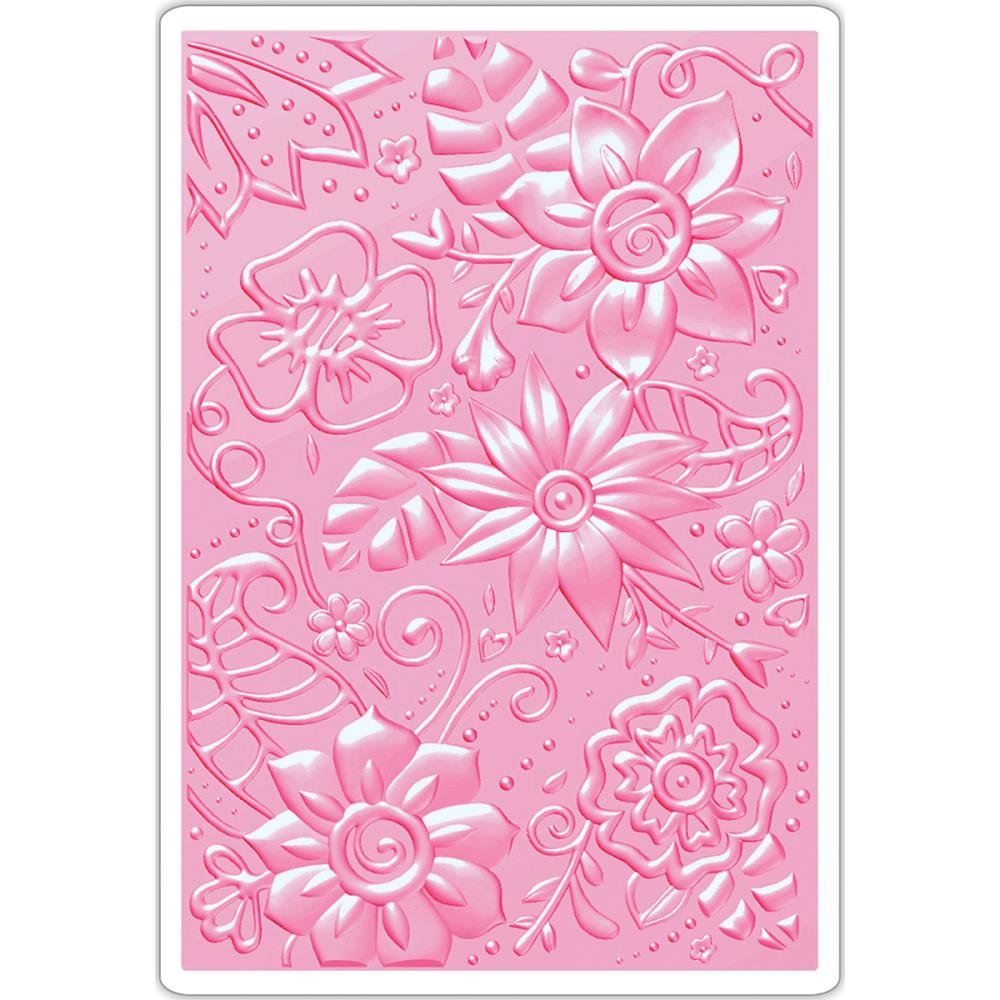 3D Textured Impressions Bohemian Botanicals  / Folder de Grabado 3D Flores Folders de Grabado Sizzix