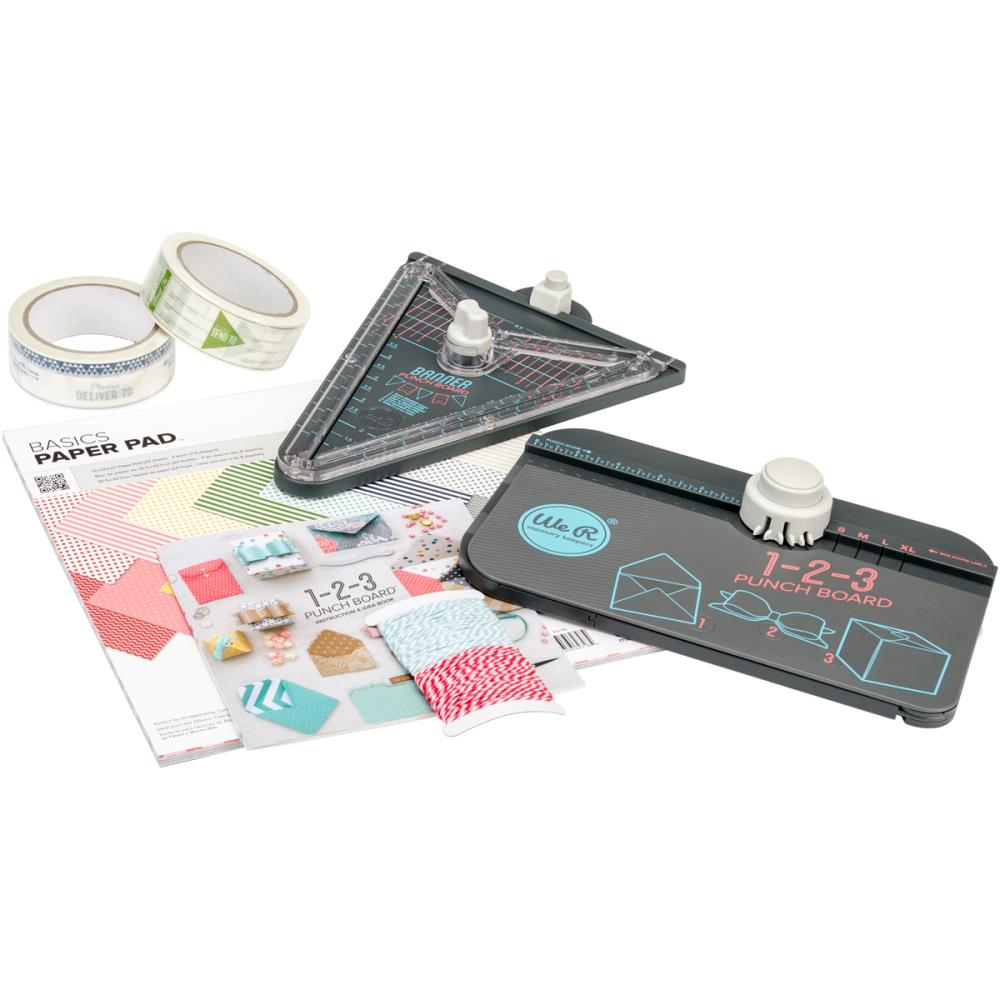 1-2-3 Punchboard Pack / Oferta, Paquete de Tablas y Cintas Descontinuado We R Memory Keepers