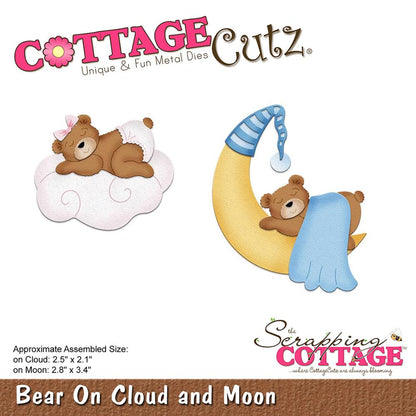 Bear on Cloud and MoonDie / Suaje de Oso y Luna Descontinuado Cottage Cutz