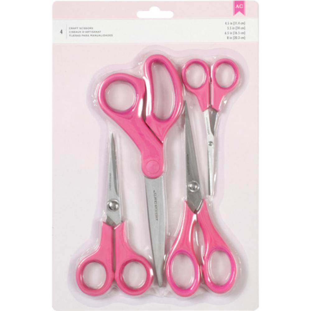 Cutup Scissors 4 Pkg / Set de 4 Tijeras Rosas Herramientas American Crafts